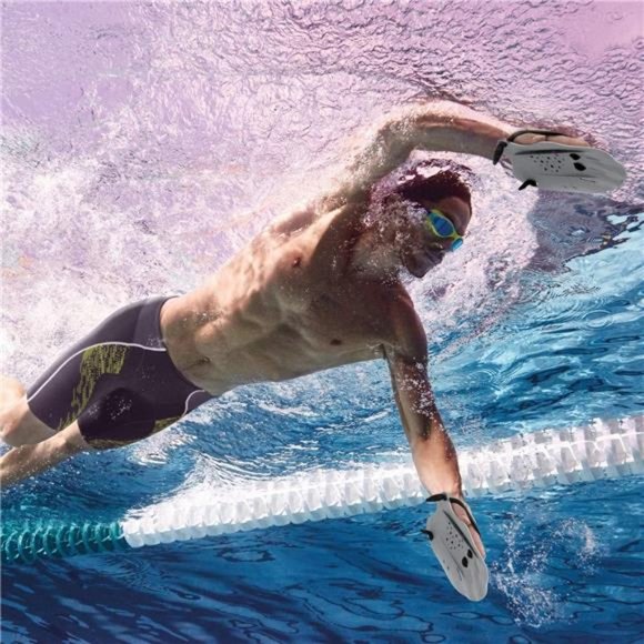 Swim Paddles Hand, Swim Training Hand Paddles with Adjustable Straps, Swimming - Picture 5 of 6